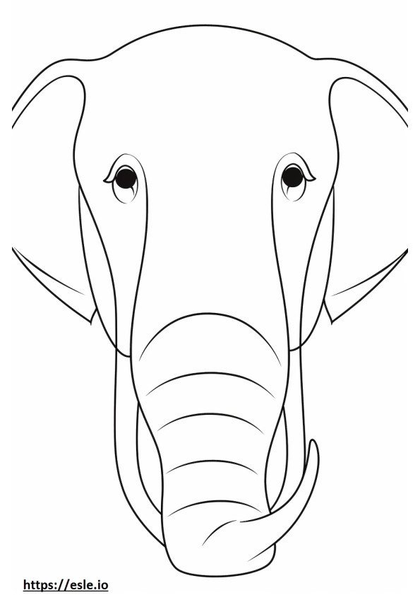 Față de elefant asiatic de colorat