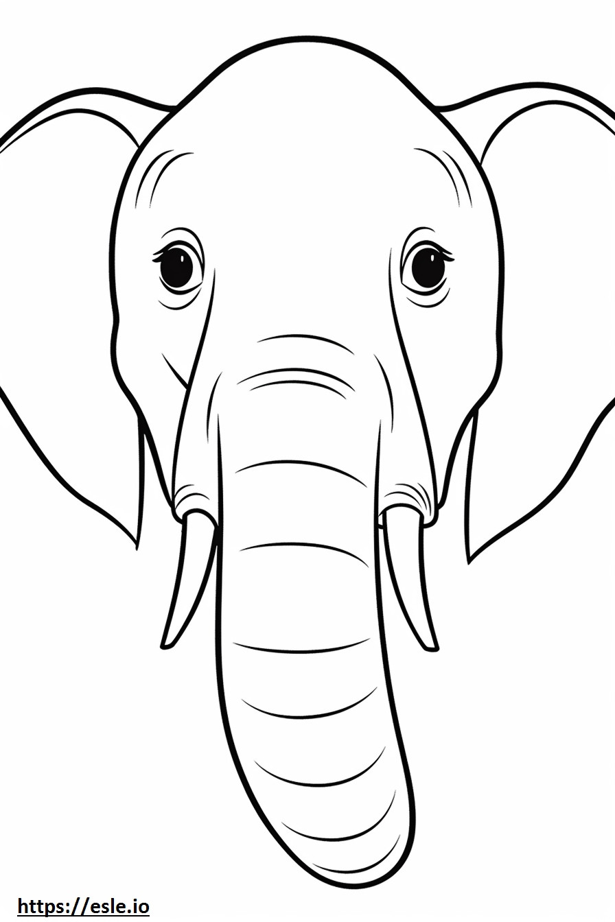 Gezicht van de Aziatische olifant kleurplaat kleurplaat