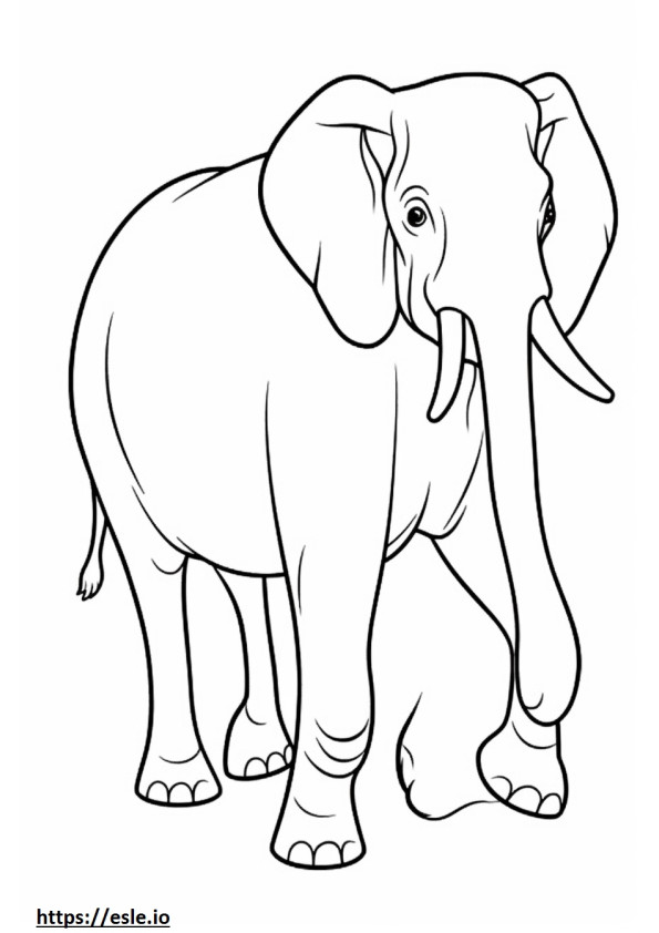 Elefante asiático de cuerpo completo. para colorear e imprimir