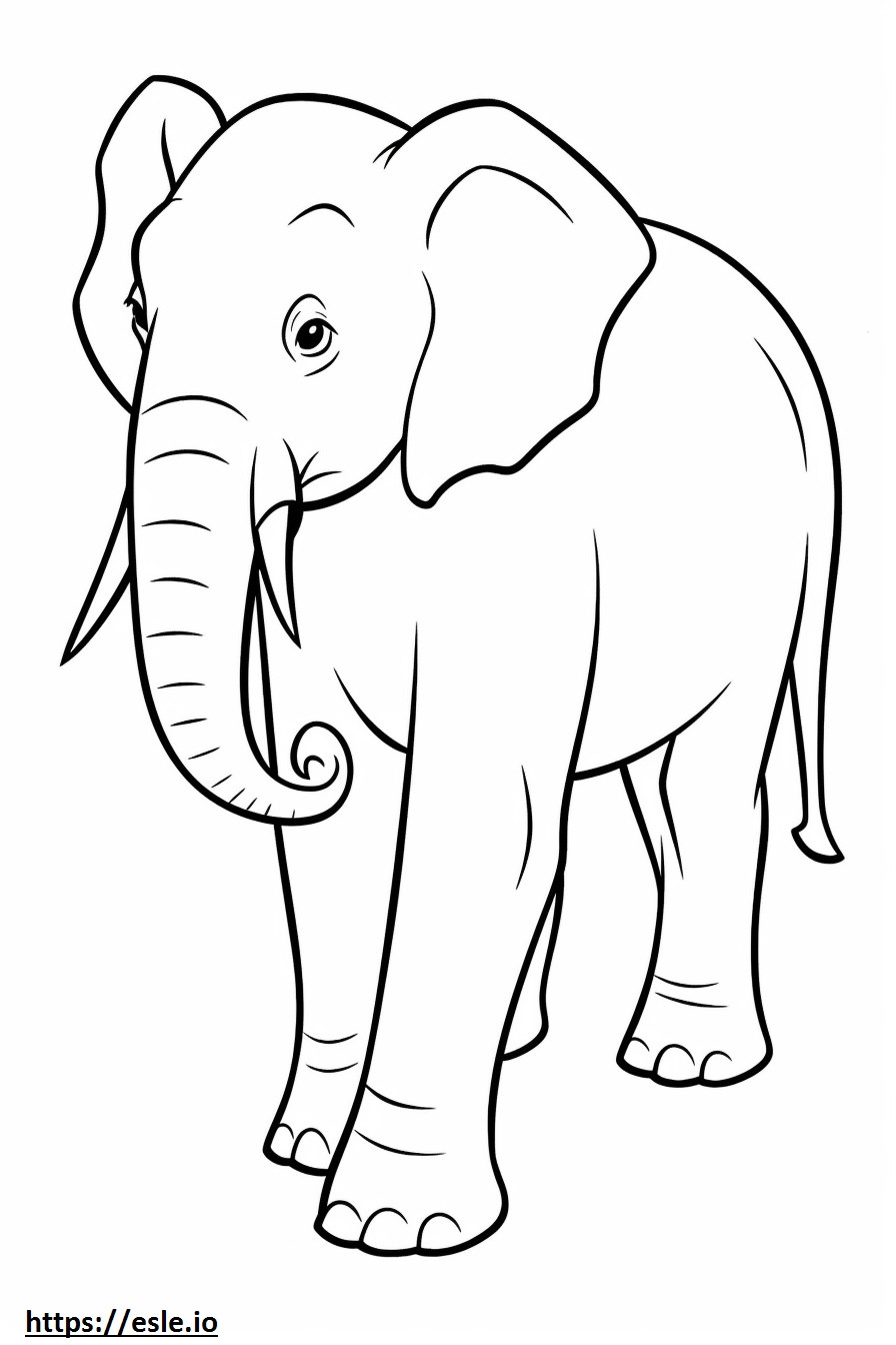 Asian Elephant baby coloring page