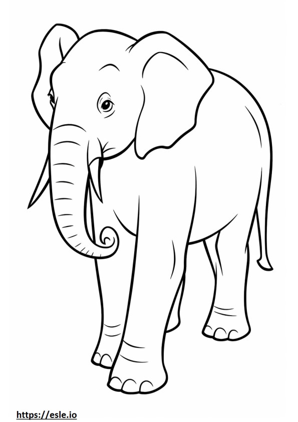 Coloriage Bébé éléphant d'Asie à imprimer