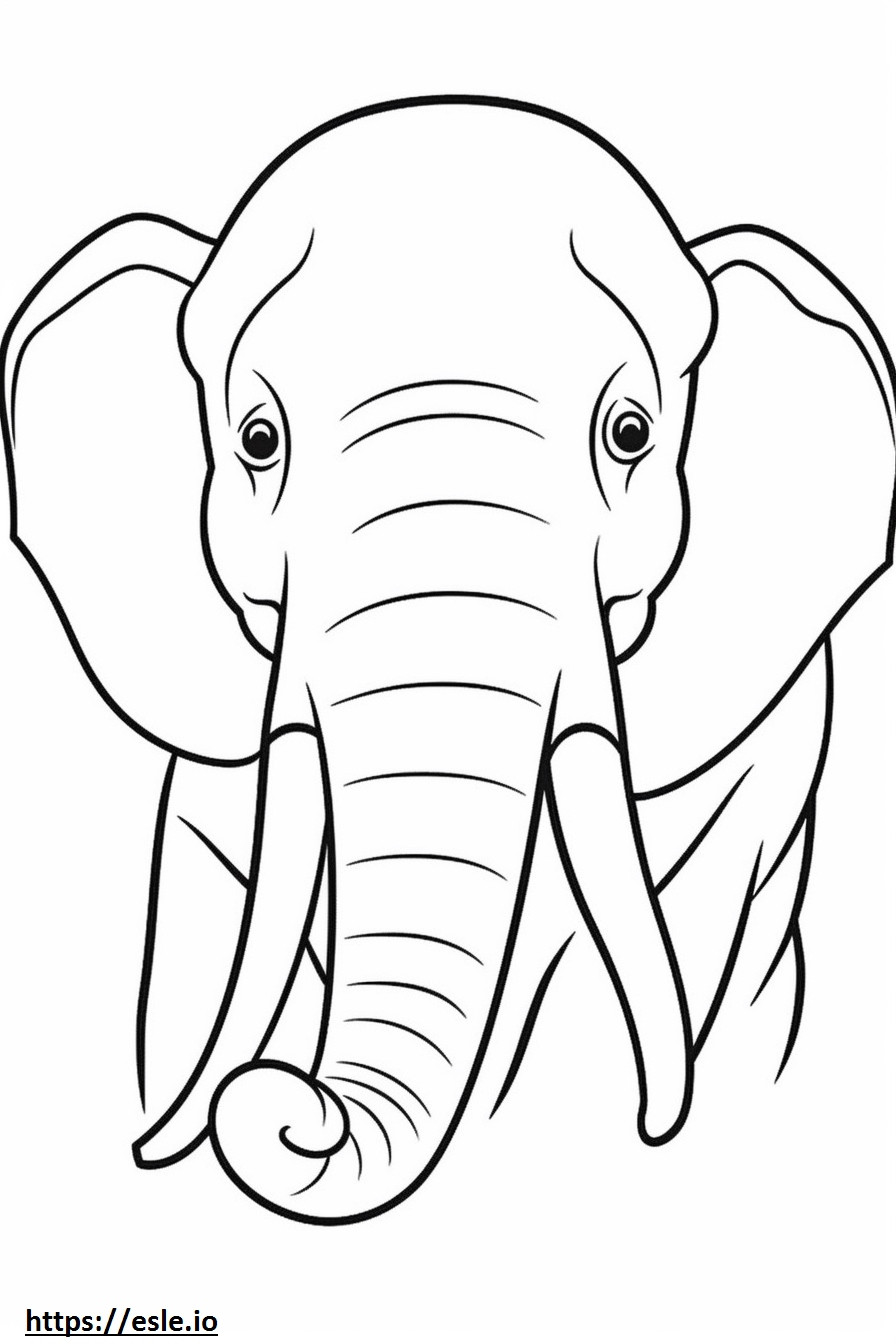 Asiatischer Elefant lächelt Emoji ausmalbild