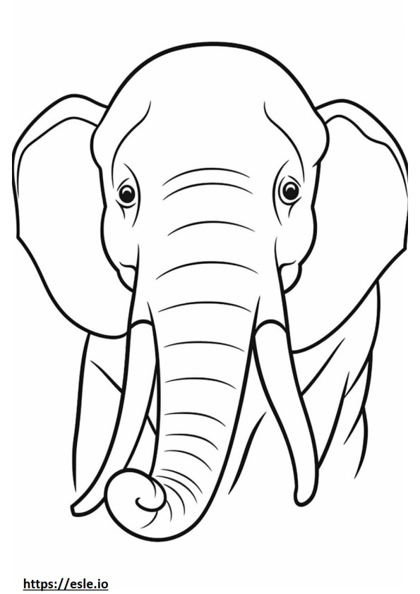 Emoji senyum Gajah Asia gambar mewarnai