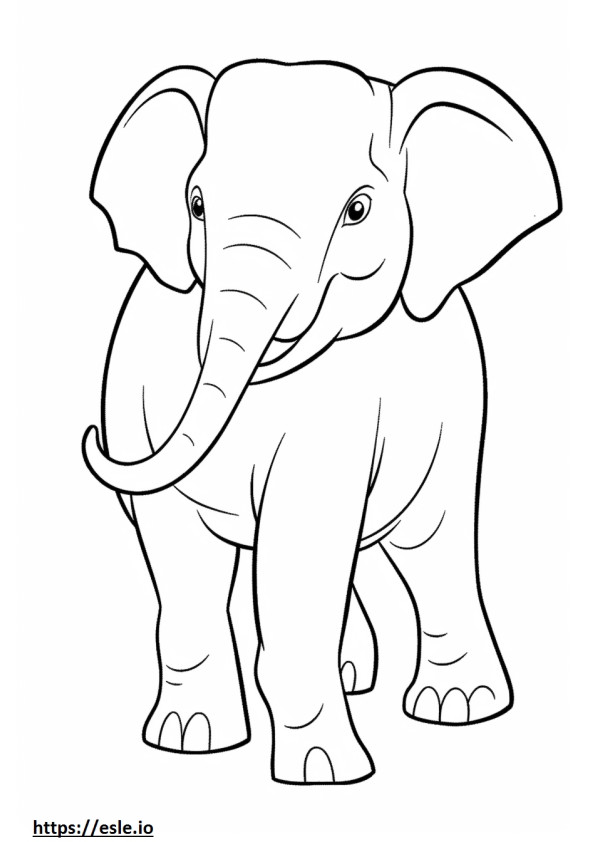Bebê elefante asiático para colorir