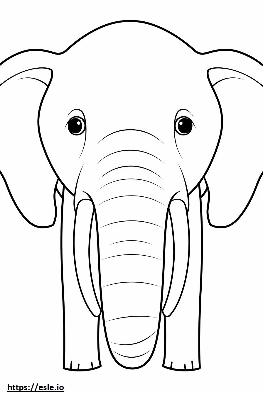 Emoji cu zâmbet de elefant asiatic de colorat
