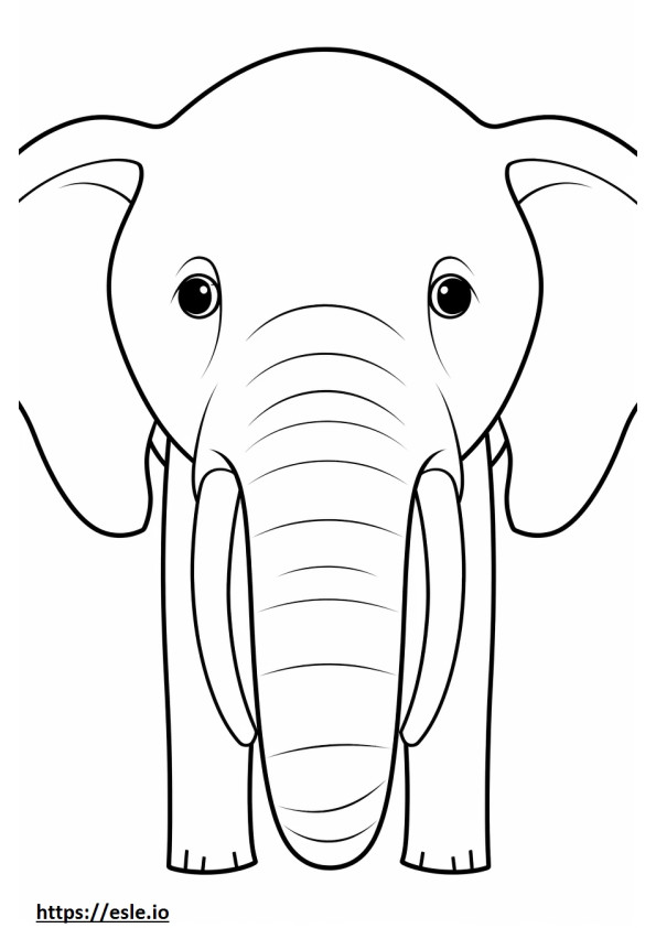 Aziatische olifant glimlach emoji kleurplaat