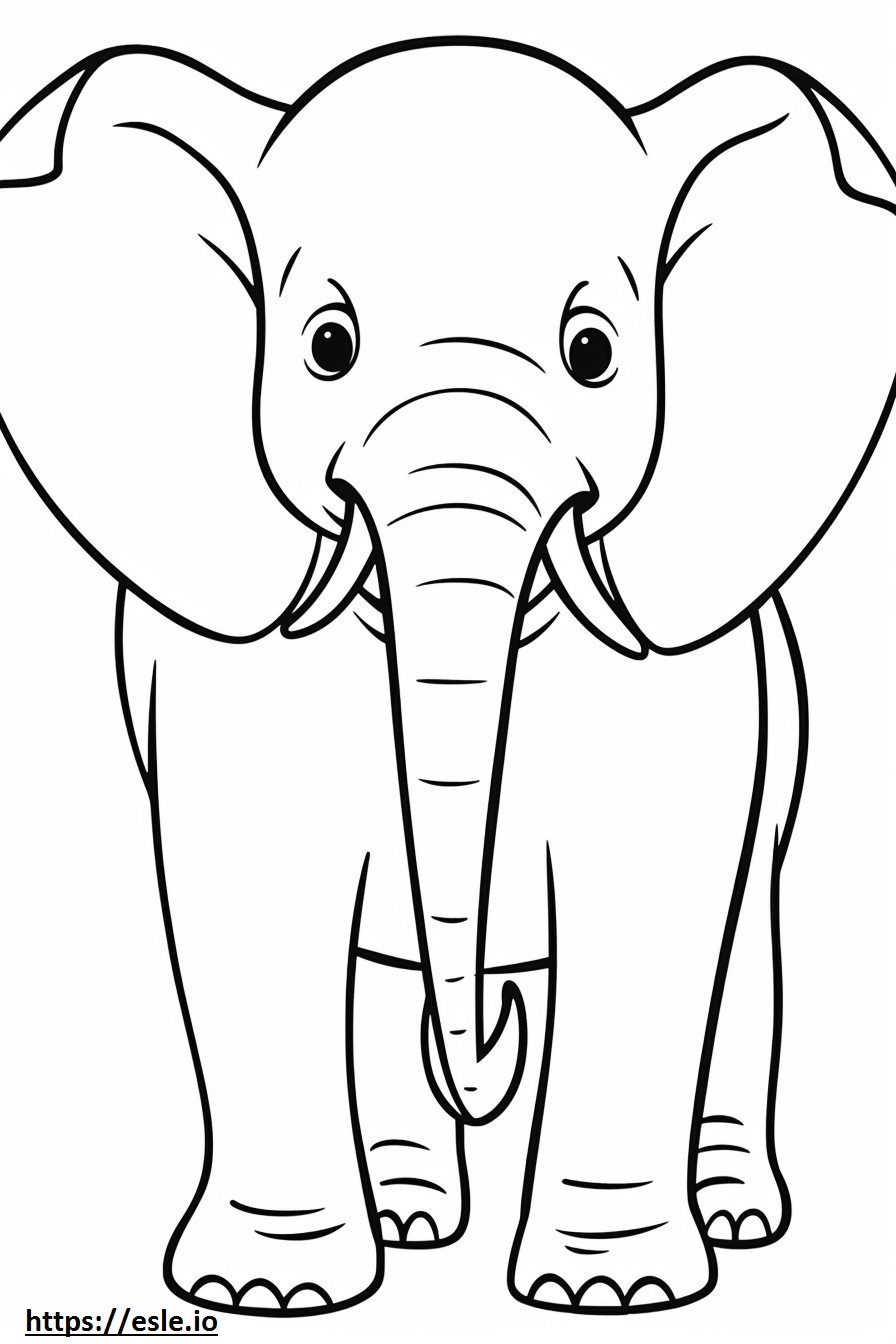 Emoji del sorriso dell'elefante asiatico da colorare