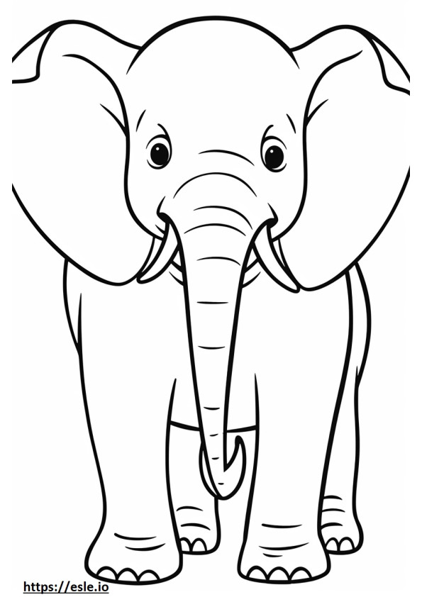 Aziatische olifant glimlach emoji kleurplaat