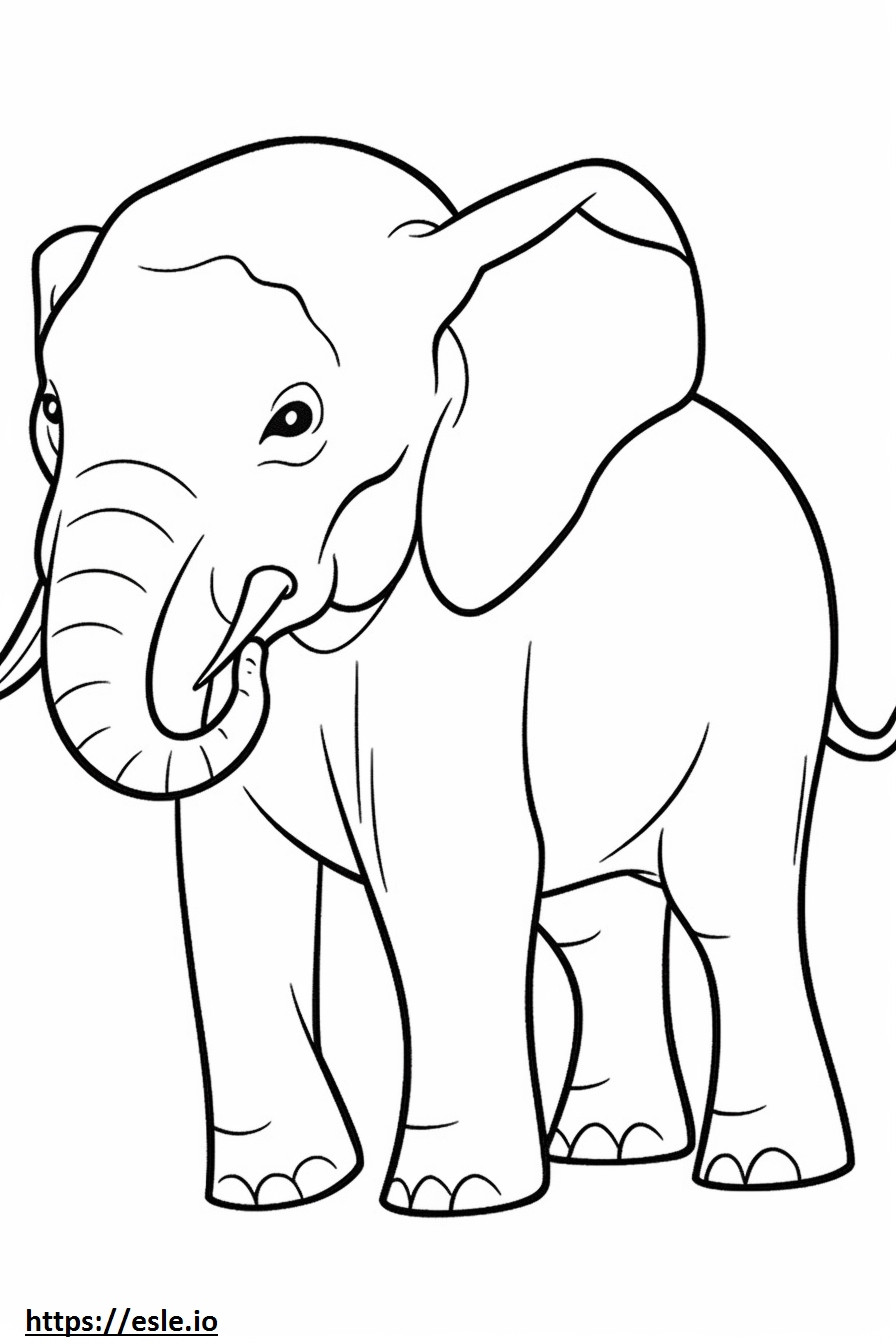 Desenho de elefante asiático para colorir