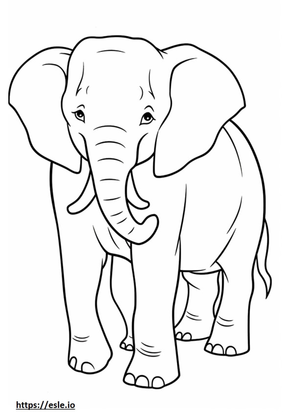 Desen animat elefant asiatic de colorat
