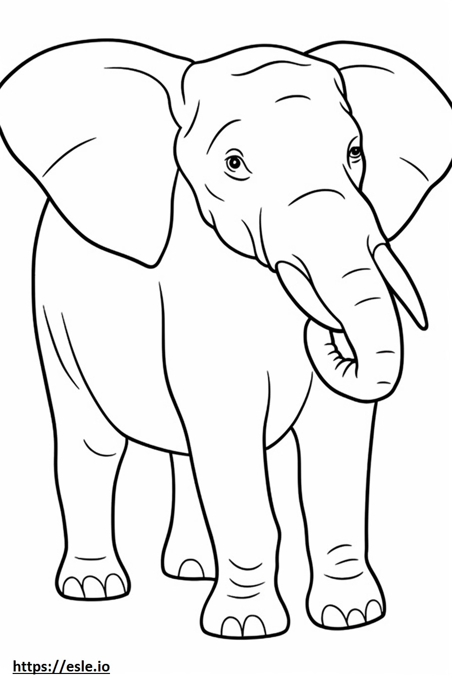 Gajah Asia lucu gambar mewarnai