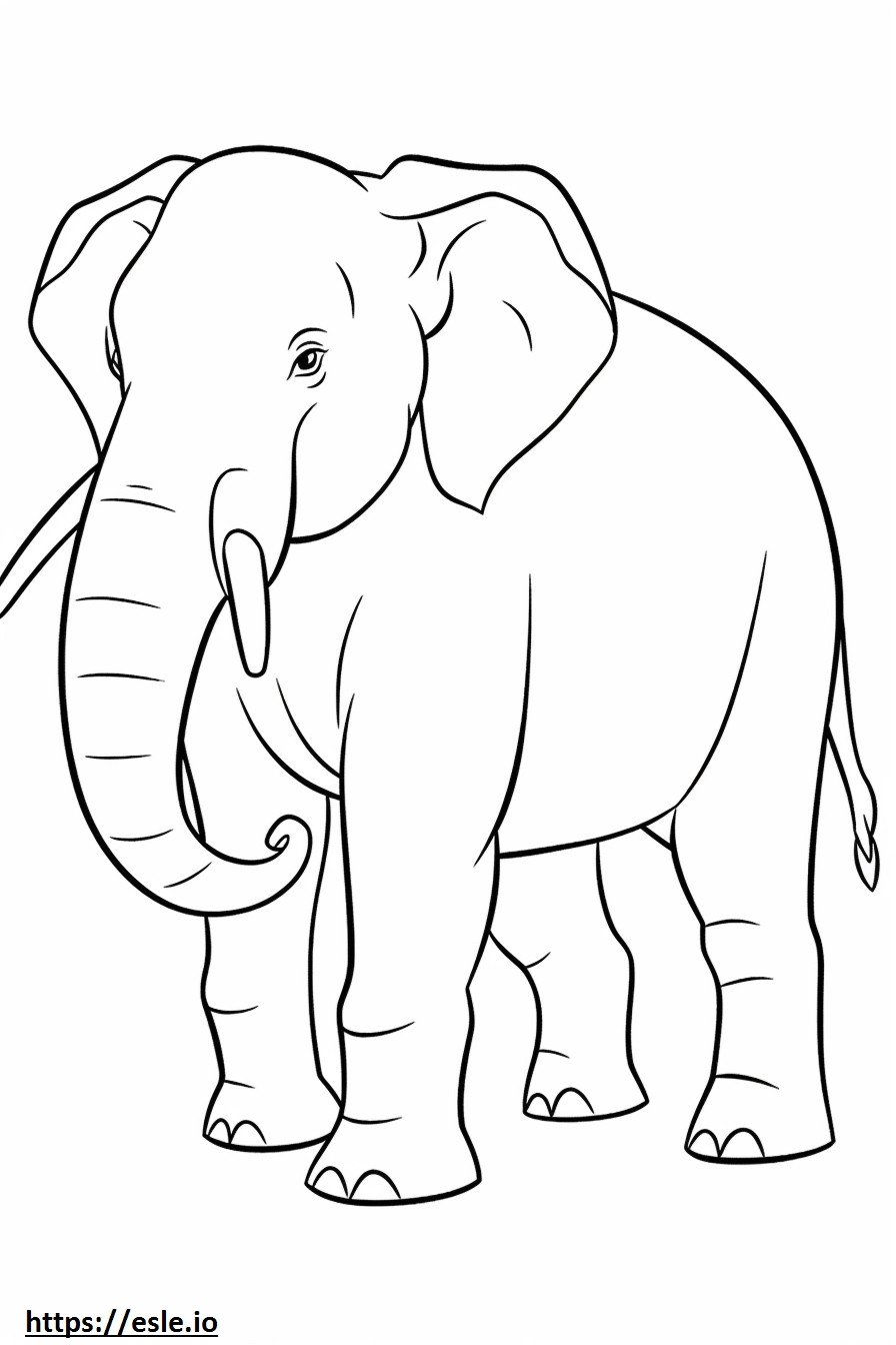 Cartone animato di elefante asiatico da colorare