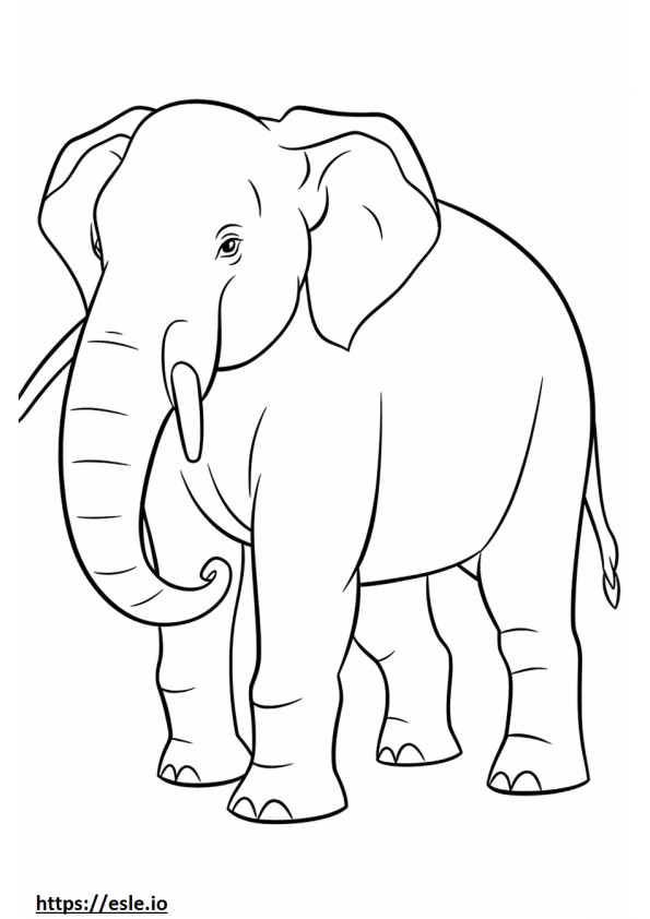 Asian Elephant cartoon coloring page