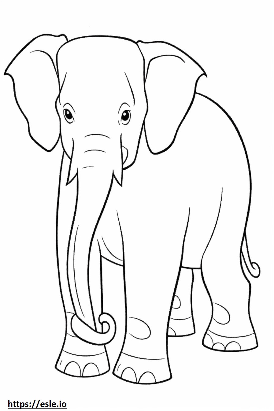 Elefante asiatico carino da colorare
