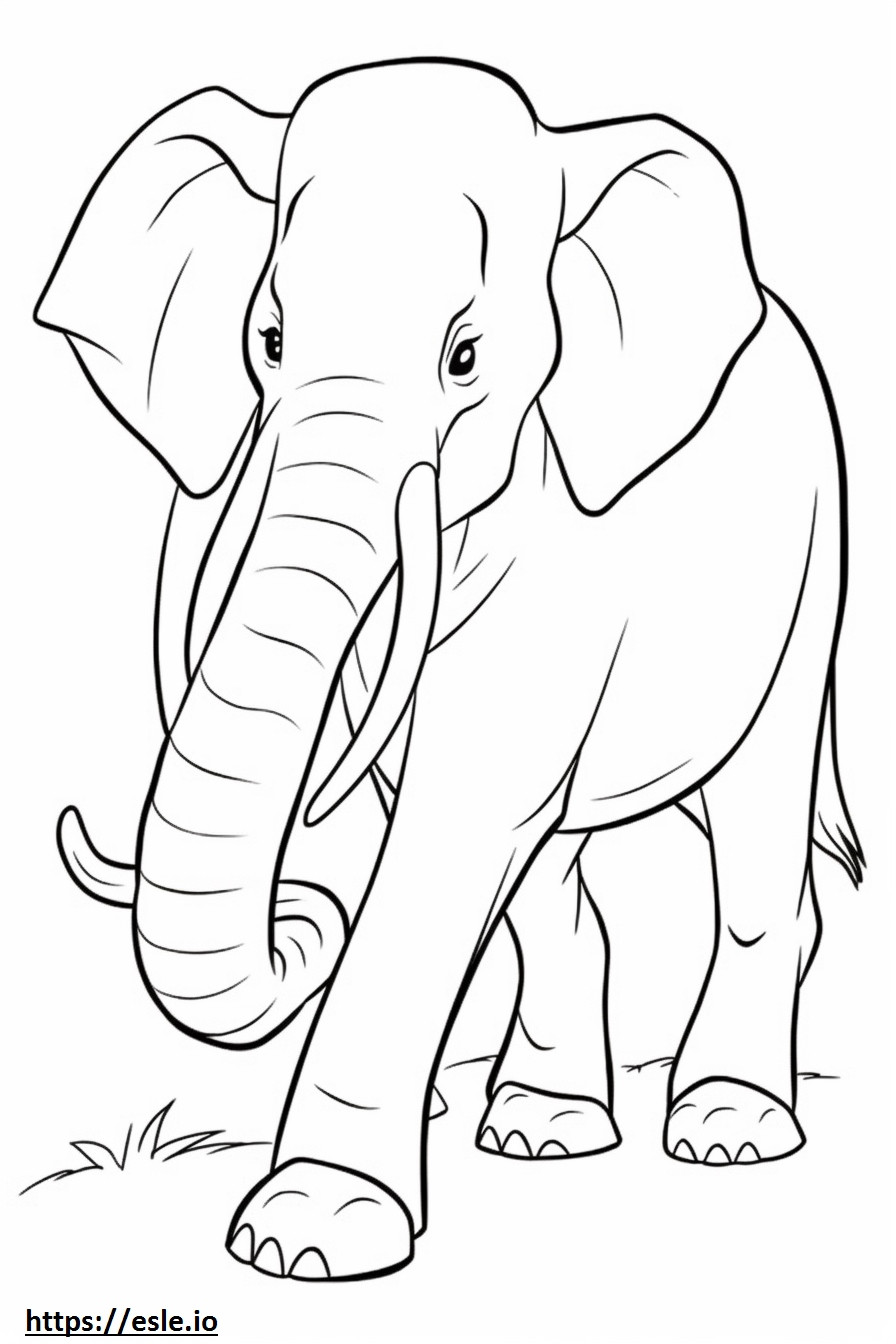Asian Elephant cute coloring page