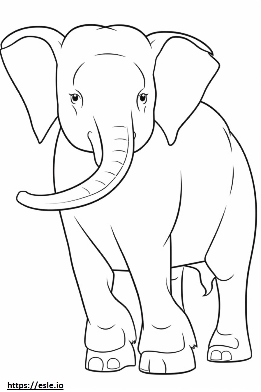 Elefante asiático feliz para colorir