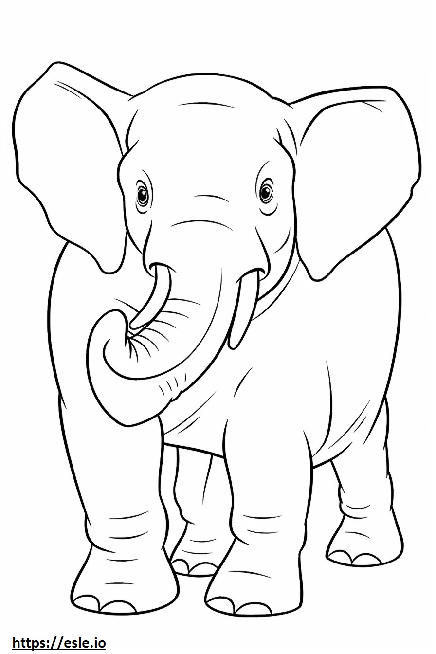 Ázsiai elefánt boldog szinező