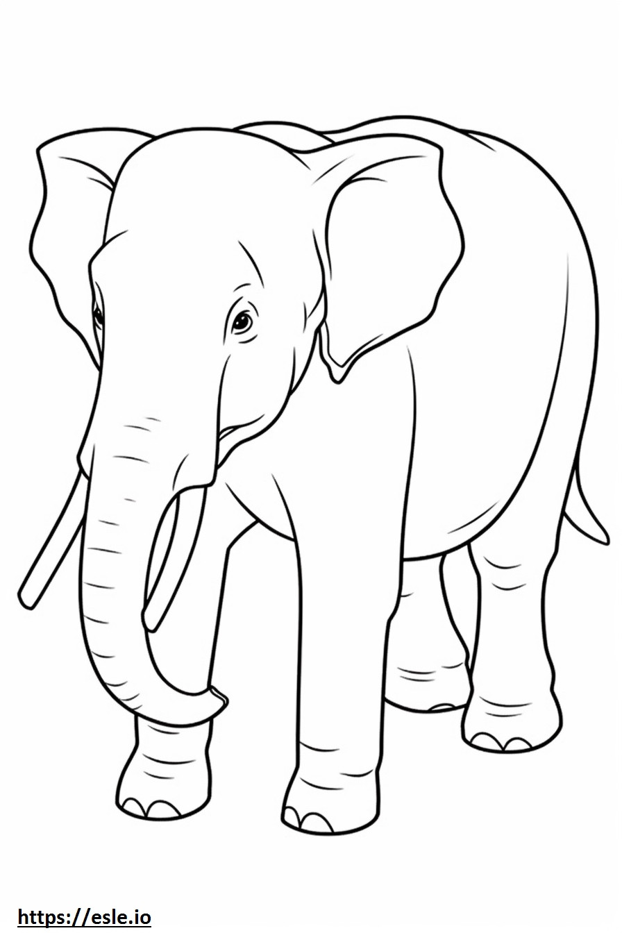 Asian Elephant happy coloring page