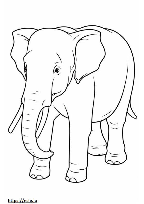 Słoń azjatycki szczęśliwy kolorowanka