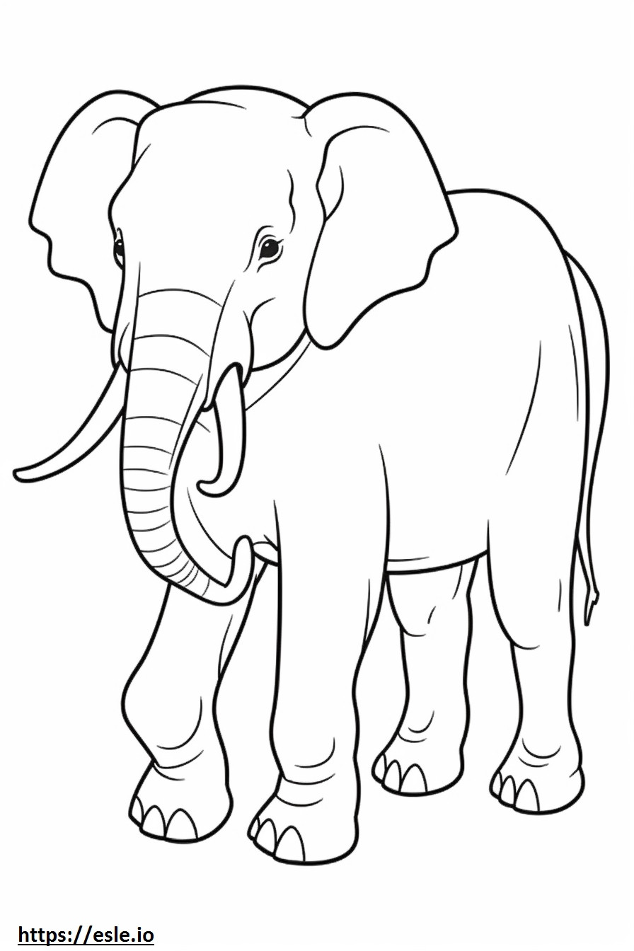 Asian Elephant Playing coloring page