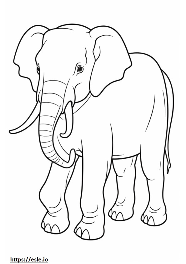 Bermain Gajah Asia gambar mewarnai