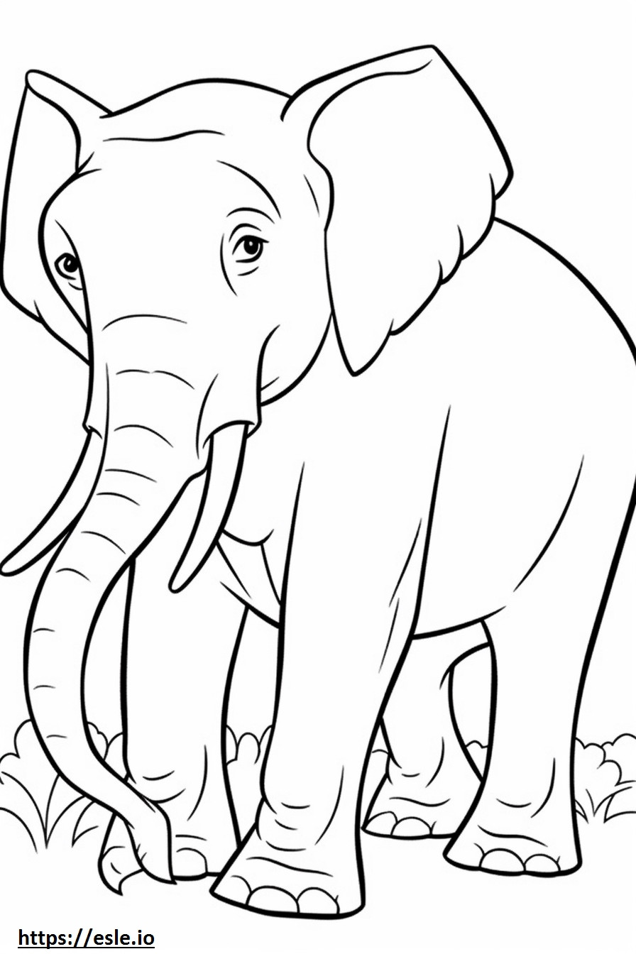 Coloriage Éléphant d'Asie jouant à imprimer