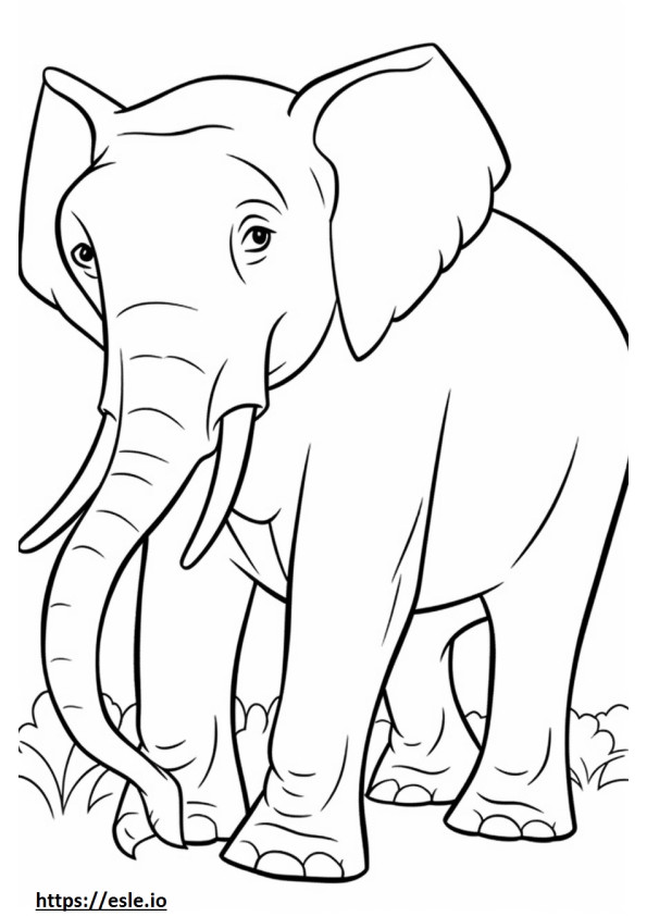 Bermain Gajah Asia gambar mewarnai