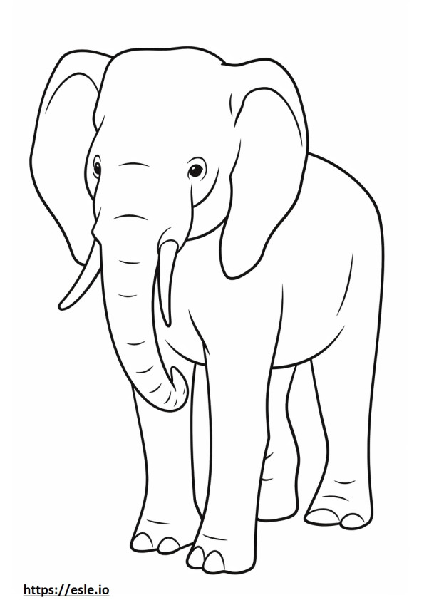 Elefante Asiático Kawaii para colorir