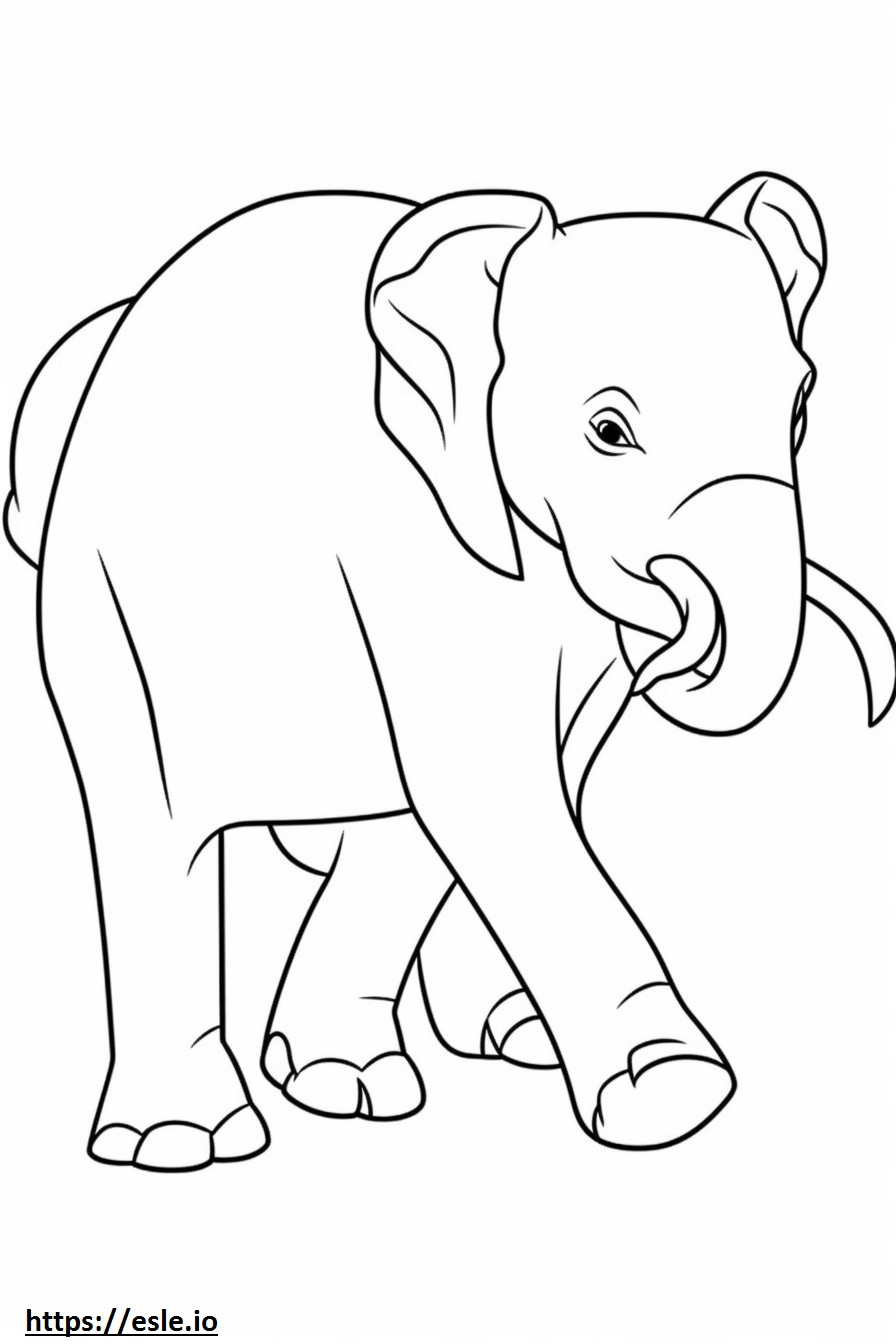 Gioco dell'elefante asiatico da colorare
