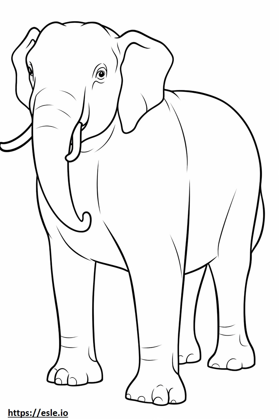 Amigável ao Elefante Asiático para colorir