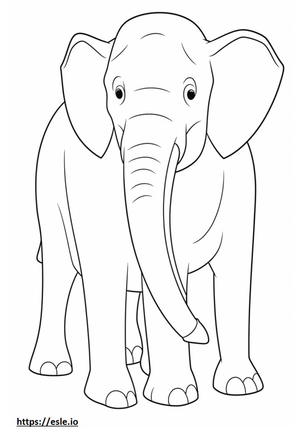 Asian Elephant Friendly coloring page