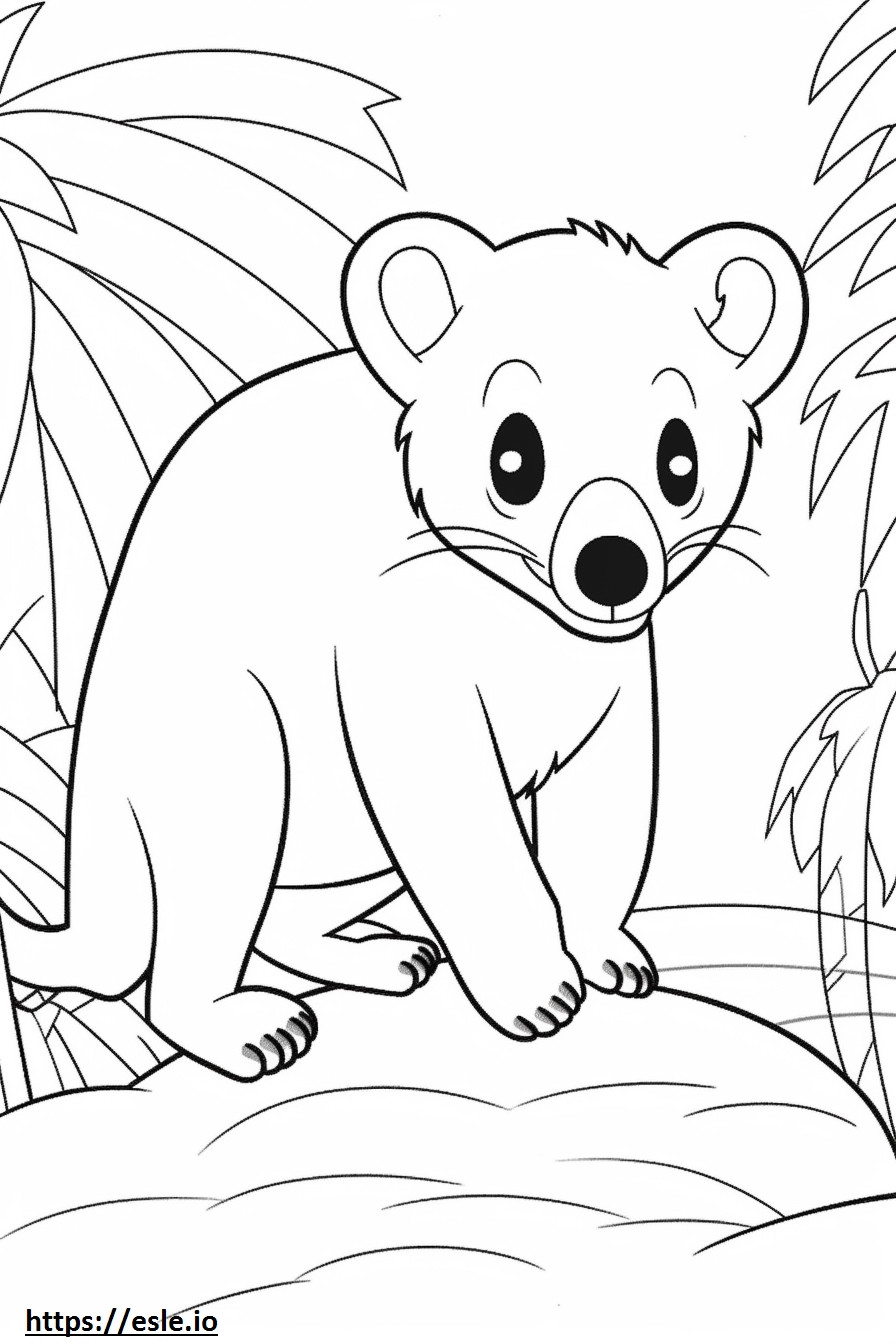 Asian Palm Civet Kawaii coloring page