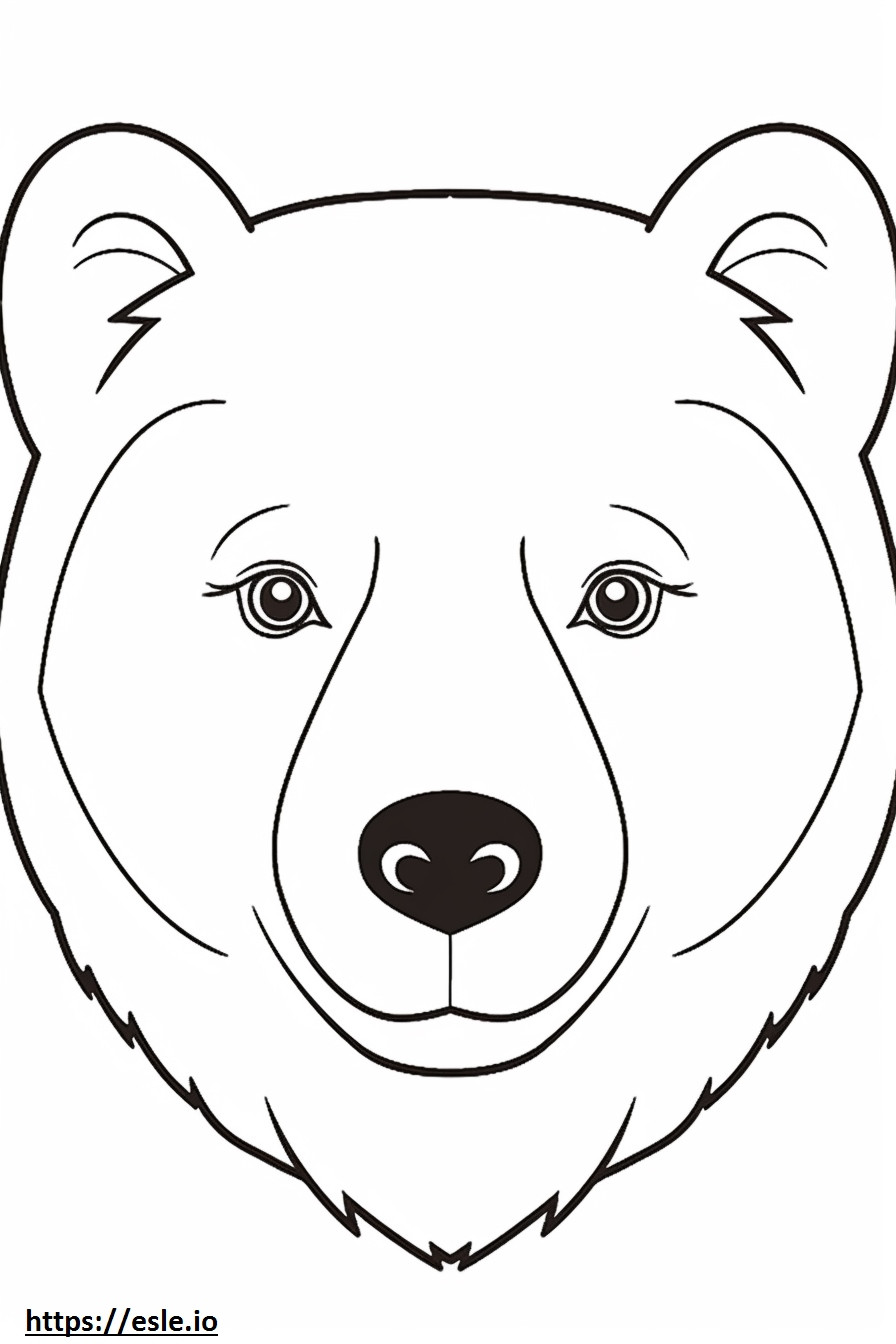 Wajah Beruang Hitam Asia gambar mewarnai