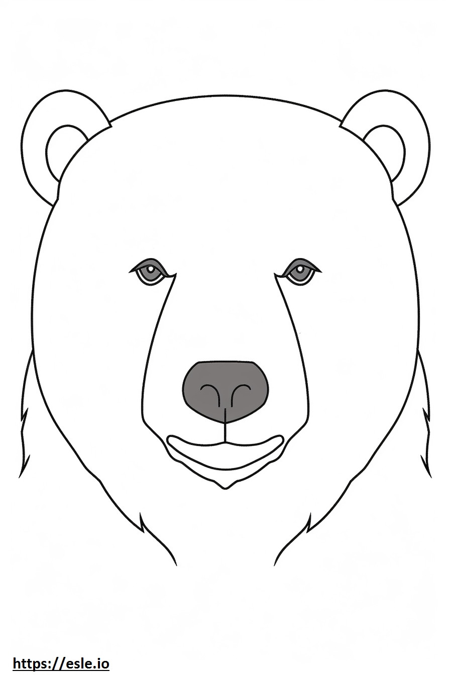 Fronte dell'orso nero asiatico da colorare