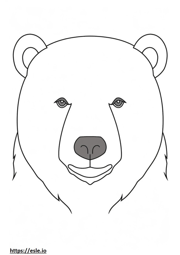 Coloriage Visage d'ours noir asiatique à imprimer