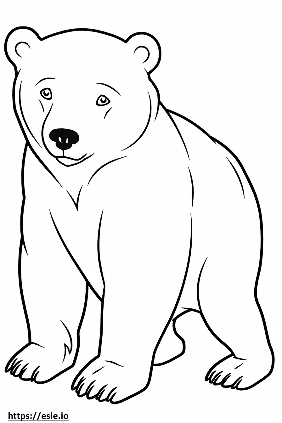 Coloriage Bébé ours noir asiatique à imprimer