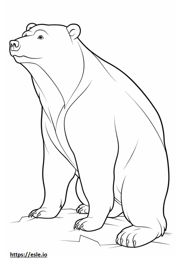 Corpo inteiro do Urso Negro Asiático para colorir