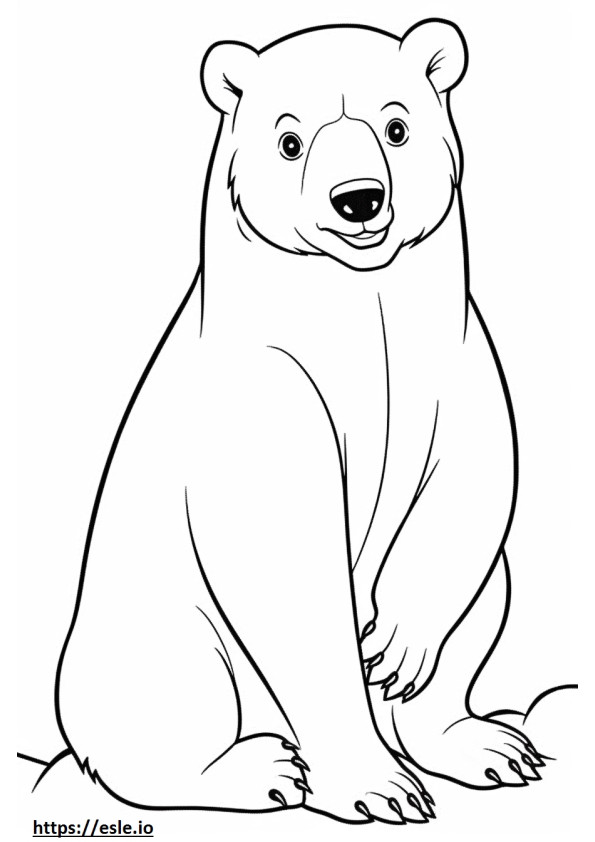 Asiatic Black Bear baby coloring page