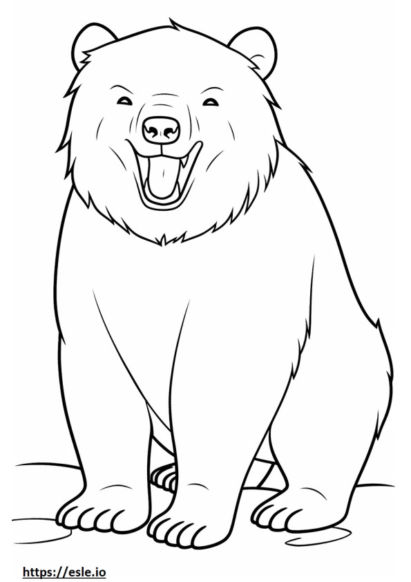 Asiatic Black Bear smile emoji coloring page