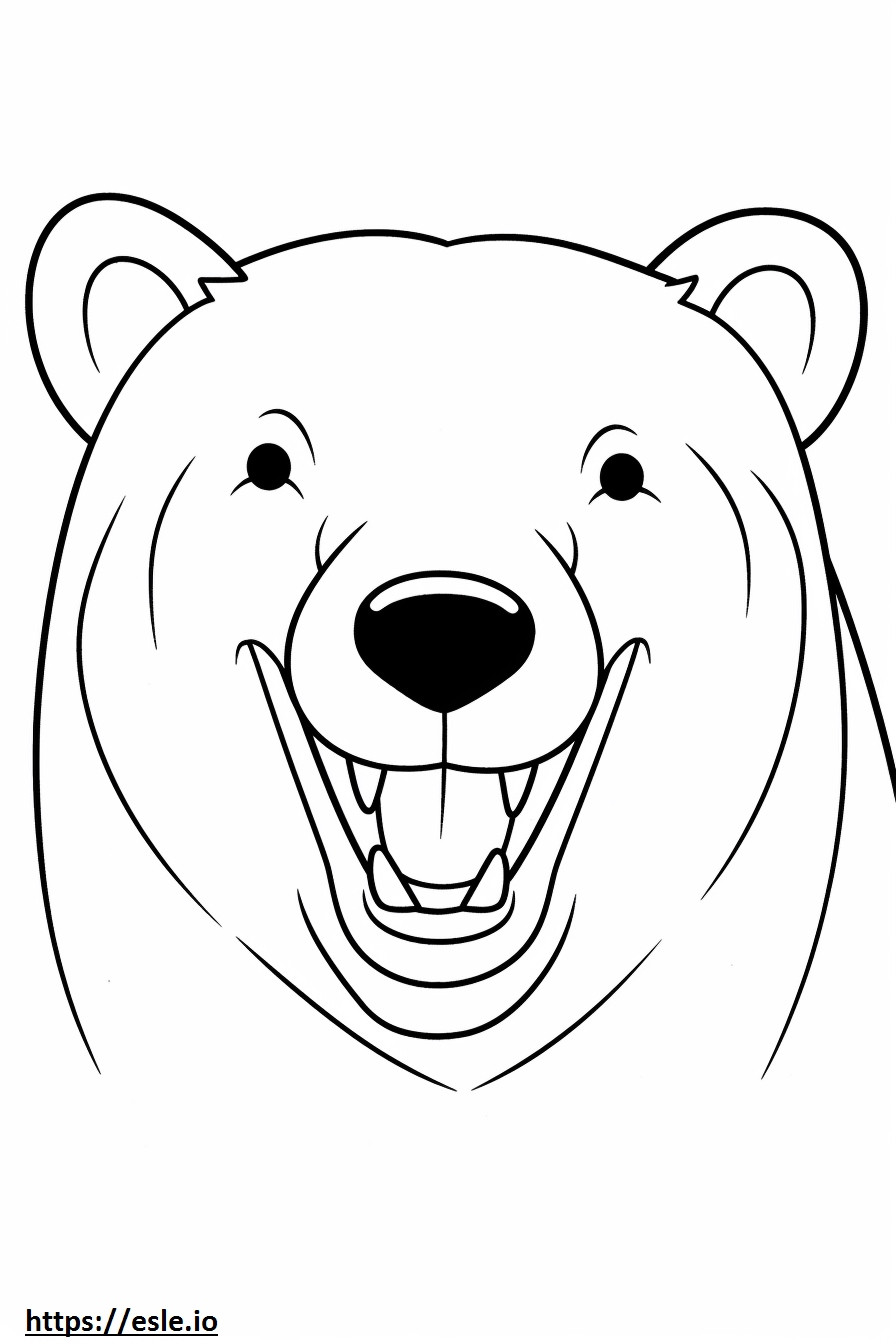 Asiatic Black Bear smile emoji coloring page