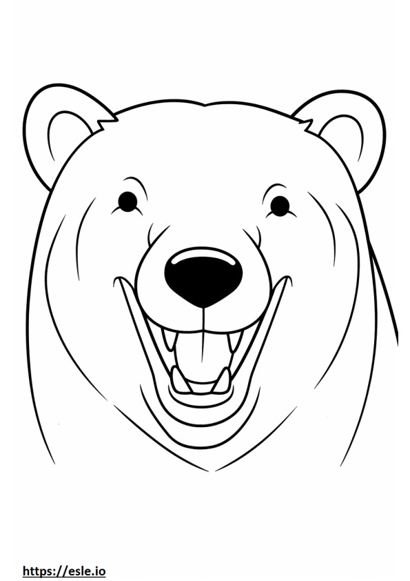 Coloriage Emoji sourire ours noir asiatique à imprimer