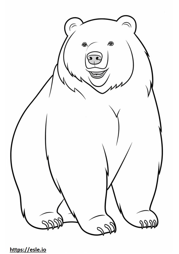Emoji cu zâmbet de urs negru asiatic de colorat