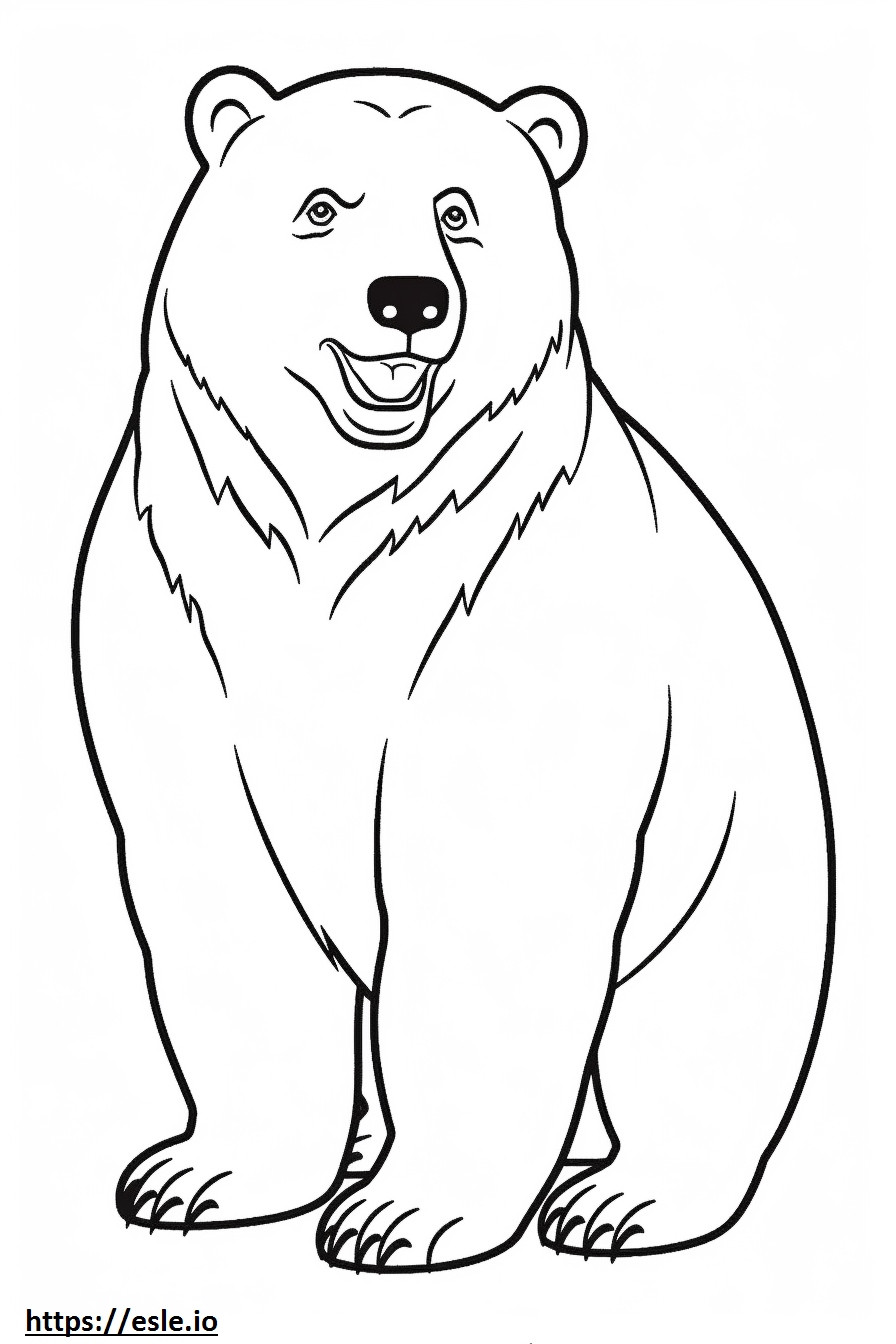 Emoji de sorriso de urso preto asiático para colorir