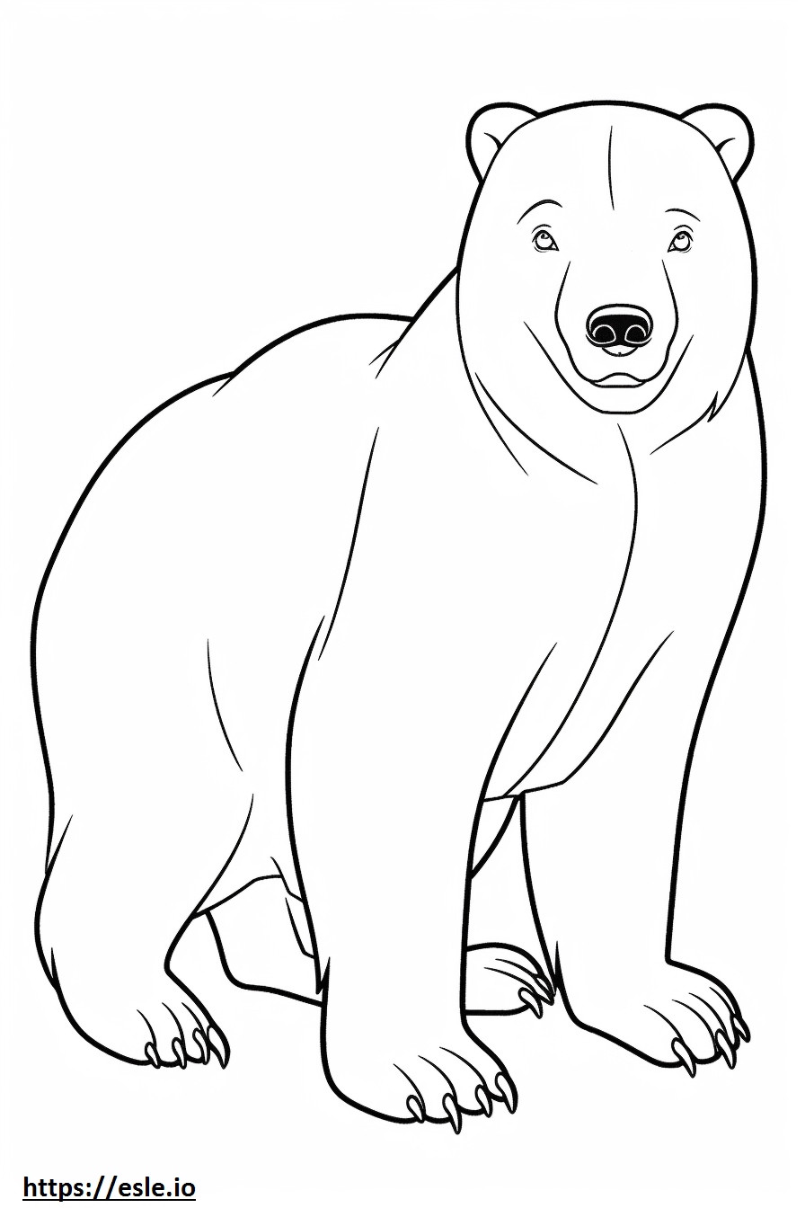 Asiatic Black Bear cartoon coloring page