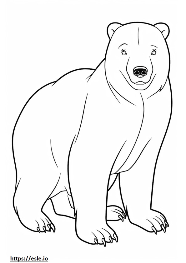 Aasialainen musta karhu sarjakuva värityskuva