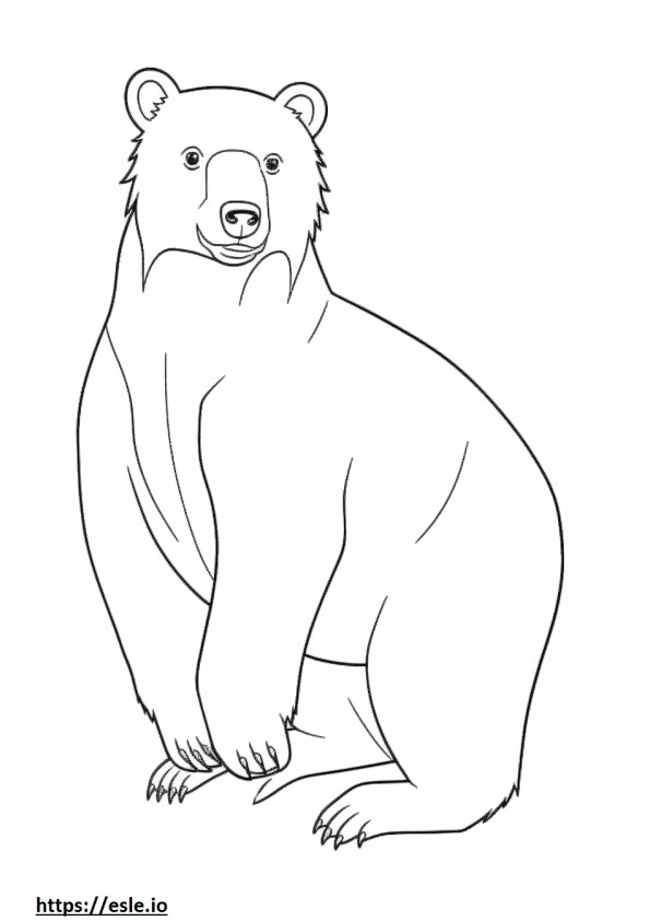 Urso Negro Asiático fofo para colorir