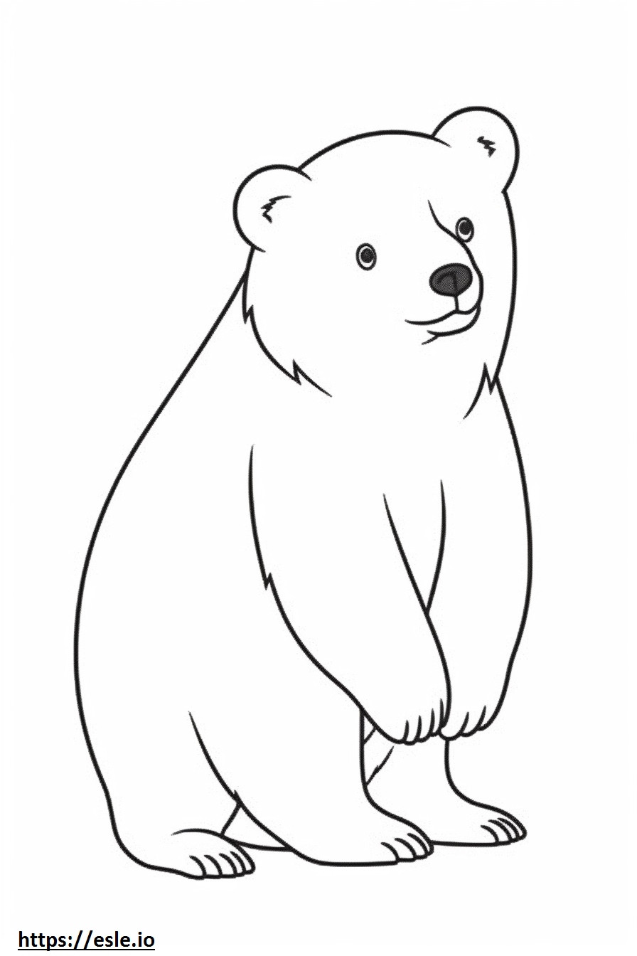 Kawaii Beruang Hitam Asia gambar mewarnai