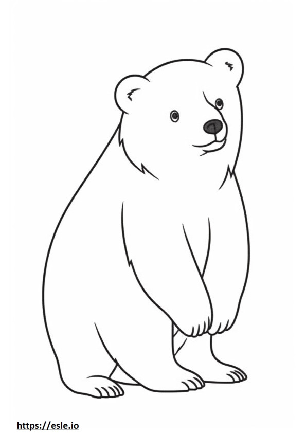 Urso Negro Asiático Kawaii para colorir