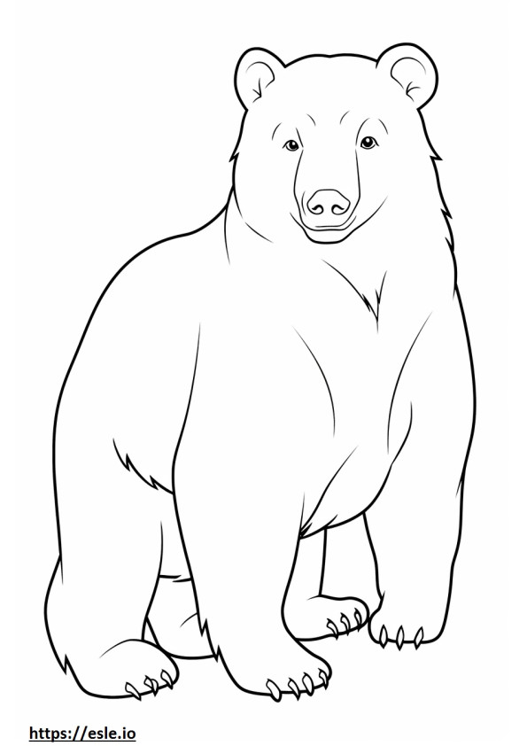 Asiatic Black Bear Kawaii coloring page
