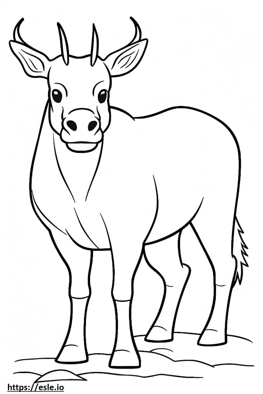Coloriage Caricature d'aurochs à imprimer